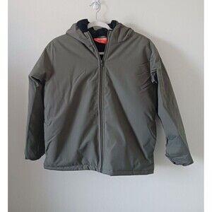 Operation Warm Boys Hooded Jacket Puffer Fleece Lined Charcoal Size 14/16 NWOT